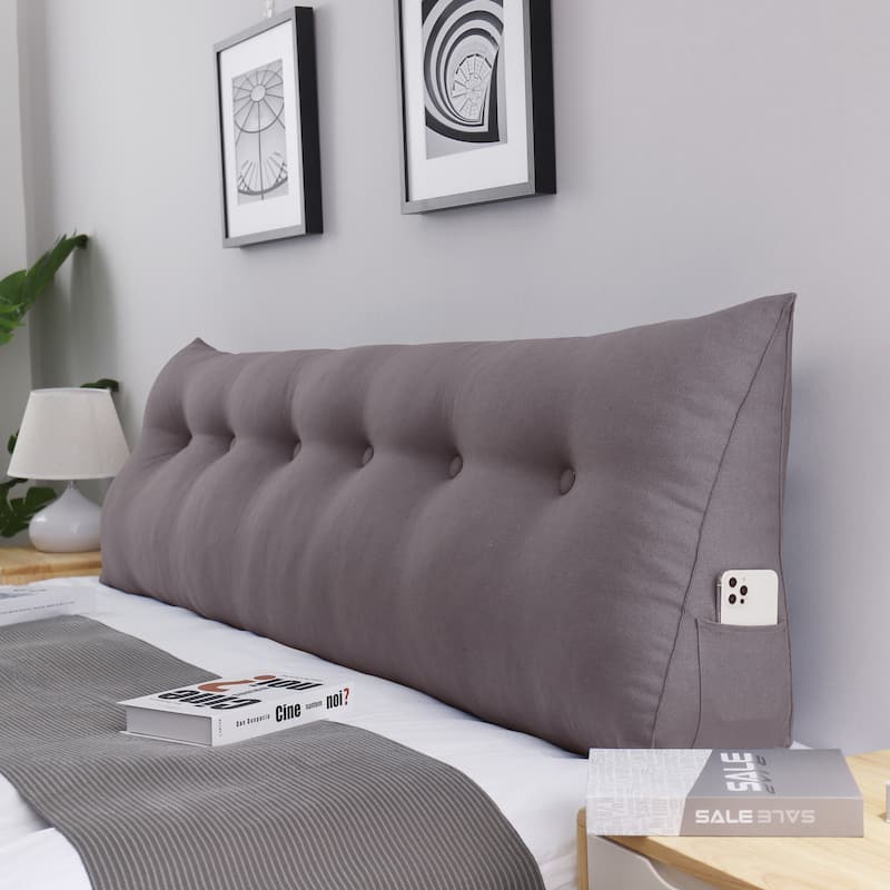 WOWMAX Bed Rest Reading Wedge Headboard Backrest Tufted Pillow - Coffee