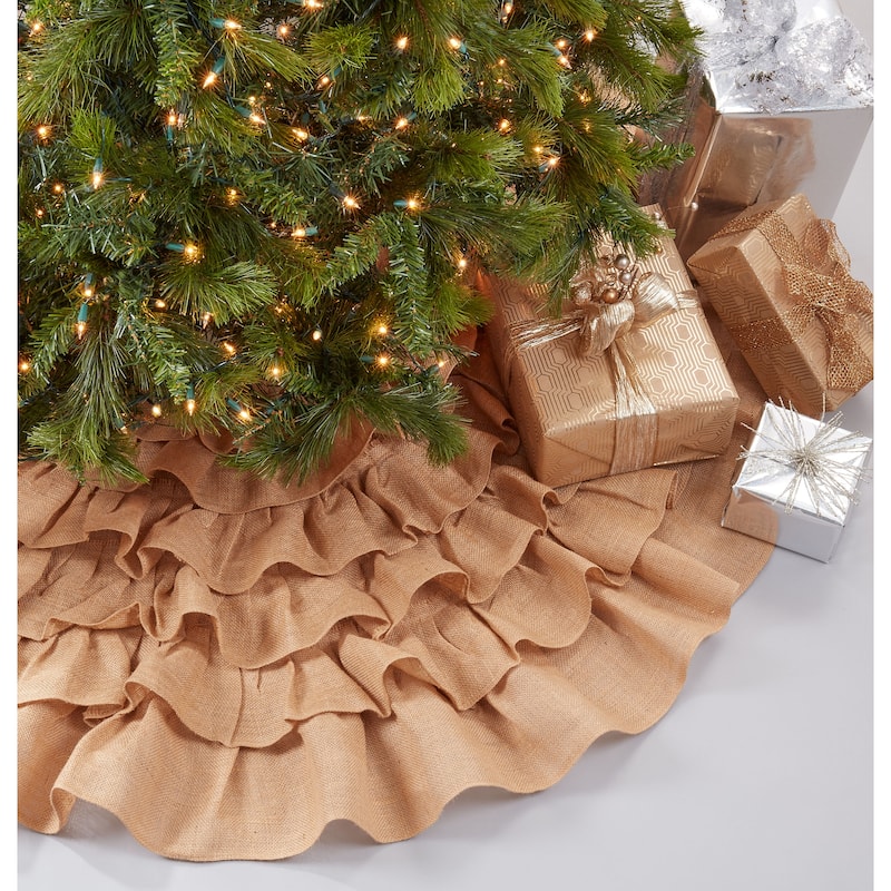 Ruffled Jute Christmas Tree Skirt
