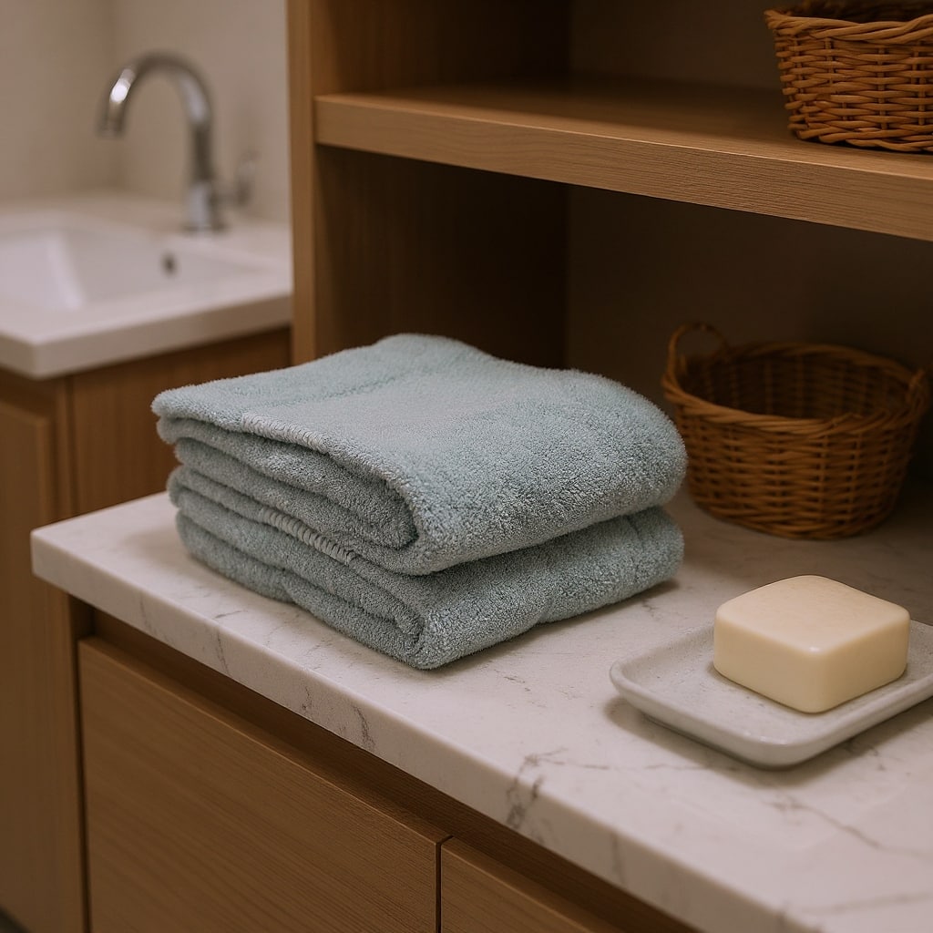 HomeRoots Set of Two Sea Green Cotton 13" X 13" Quick Dry Terry Cloth Washcloths - 13.00' X '13.00' X '1.00