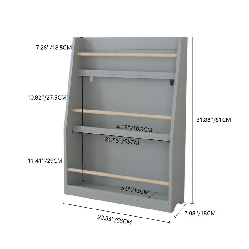 3 Tier Kids Book Shelf,Kids Book Rack, Helps Keep Bedrooms, Playrooms, and Classrooms Organized