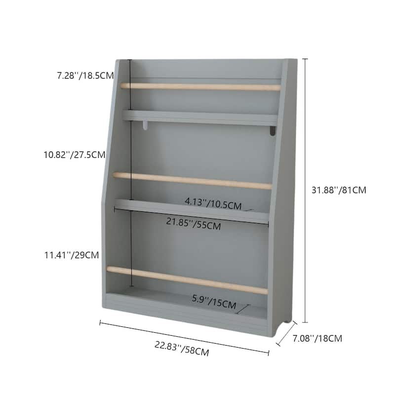 3 Tier Kids Book Shelf,Kids Book Rack,Helps Keep Bedrooms,Playrooms,And Classrooms Organized,Sage
