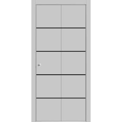 Bi-fold Doors 36 x 80 Planum 0015 Grey Matte with Sturdy Tracks