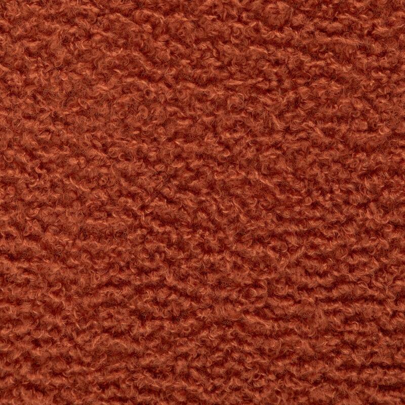 SEYNAR Modern Glam Teddy Fabric Upholstered Round Accent Chair with Flower Shaped Back Design