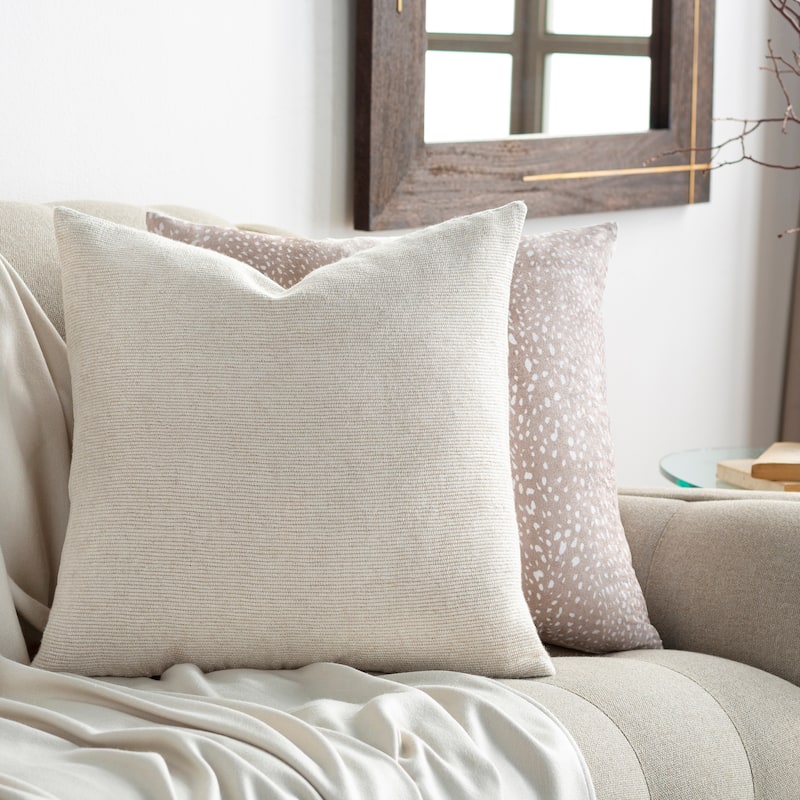 Tupia Simple Elegant Handwoven Throw Pillow - 14"H x 22"W - Down