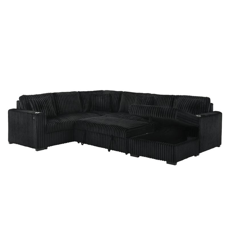 Best Quality Furniture 3-Piece Sectional with Storage Chaise