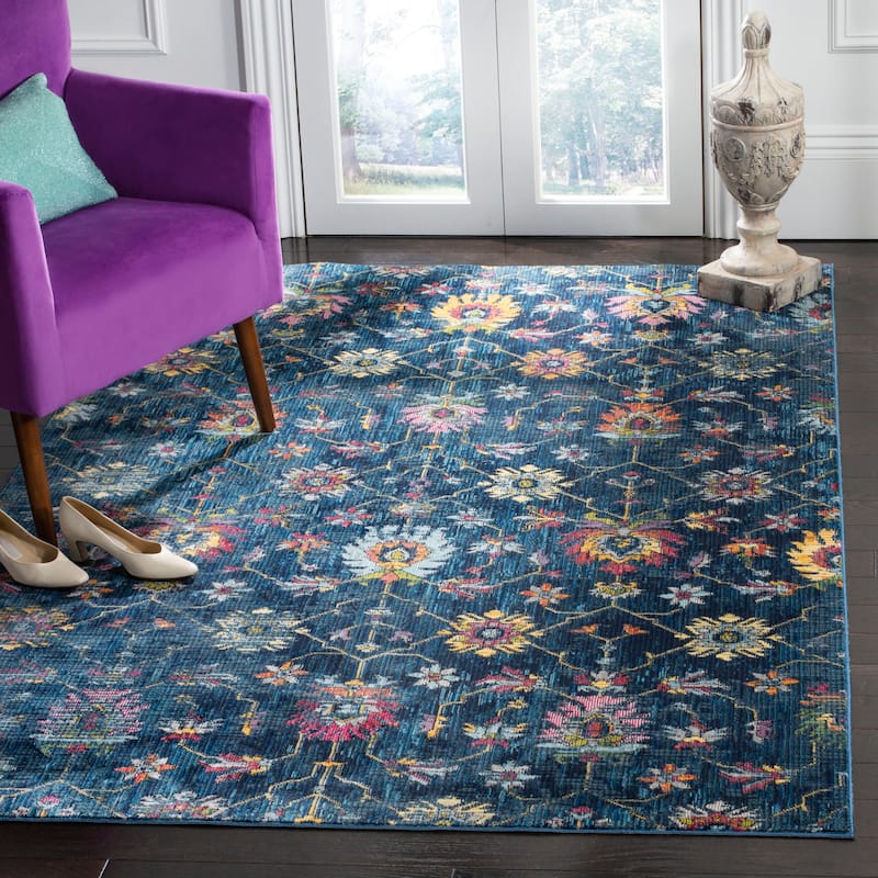 SAFAVIEH Merlot Stephania Boho Oriental Rug - 4' x 6' - Navy/Multi
