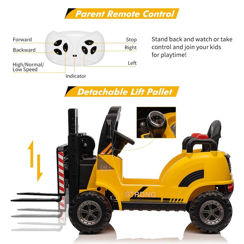 12V Kids Ride-On Forklift Truck with Remote Control,