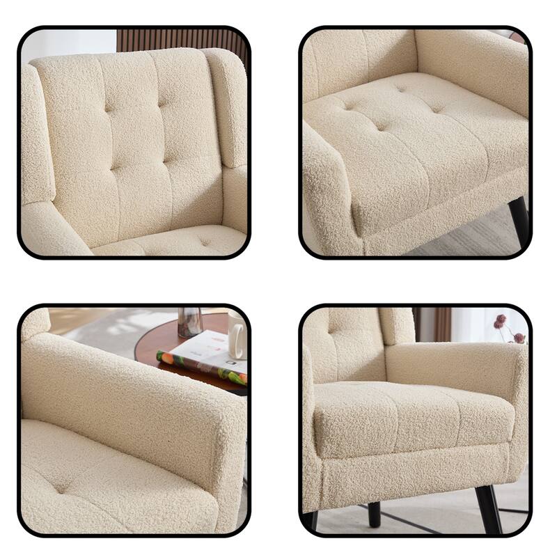 Modern Soft Teddy Material Ergonomics Accent Chair