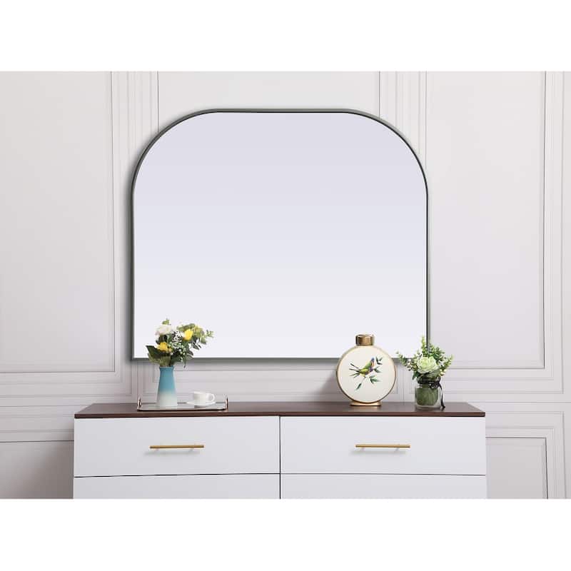 Indigo Home Metal Frame Arch Mirror 40x34 Inch