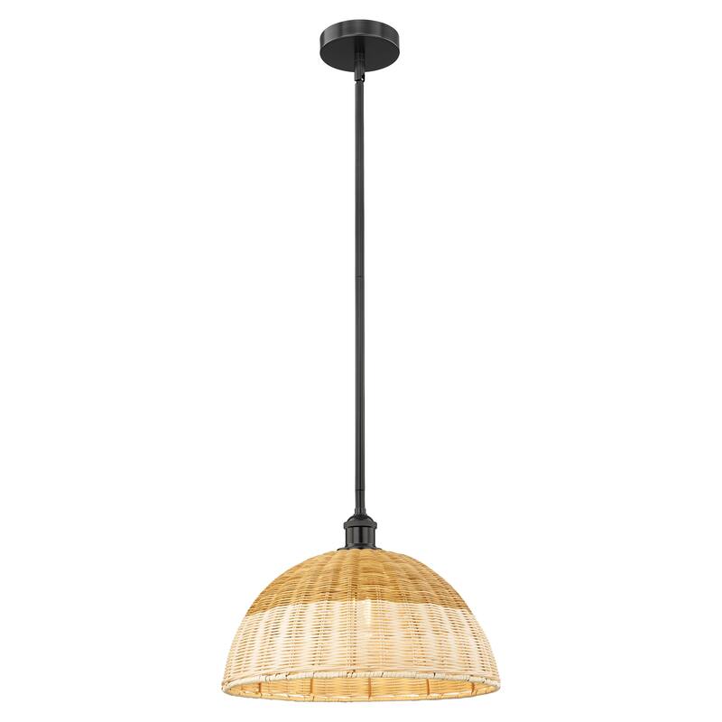 Innovations Lighting Endless Possibilities Edison - Bristol Natural II - 1 Light 16" Stem Hung Mini Pendant - Matte Black/Natural