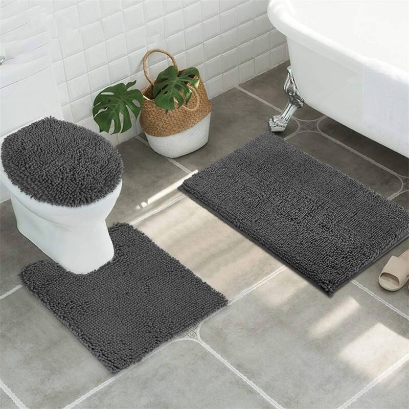 Bathroom Mat Set - Charcoal Gray
