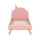 preview thumbnail 4 of 6, Pink Unicorn Wooden Platform Bed with Headboard - Twin Size, Easy Assembly