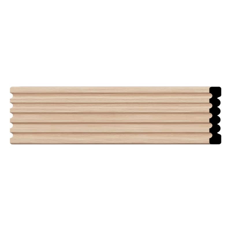 WM338: 9/16-in D x 3-3/8-in W x 96-in L Americraft Solid Hardwood Stain Grade Fluted or Reeded Reversible Moulding - Red Oak