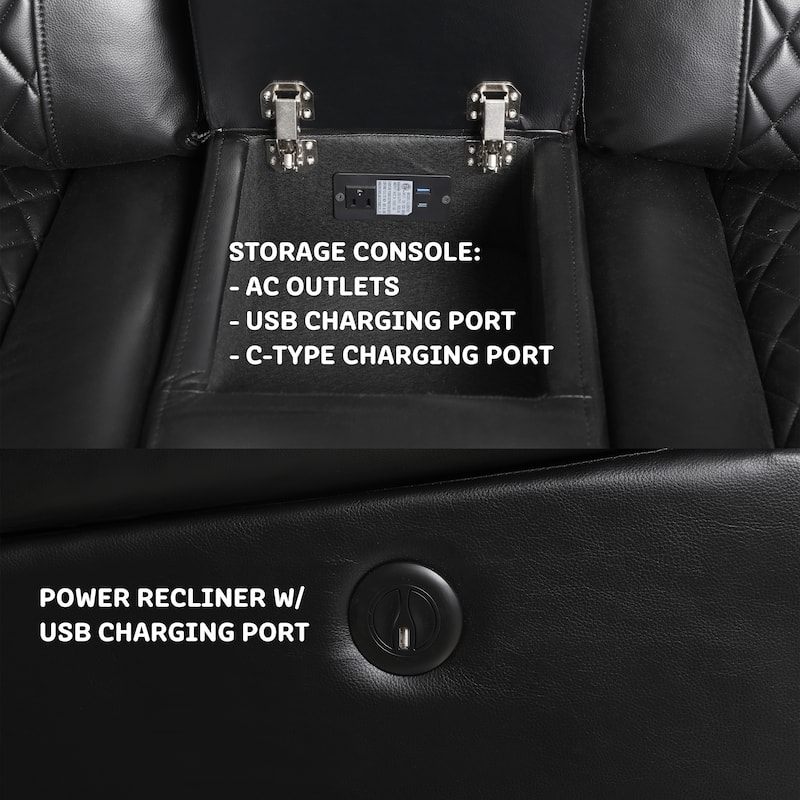 Infinity Power Reclining Faux Leather Reclining Loveseat