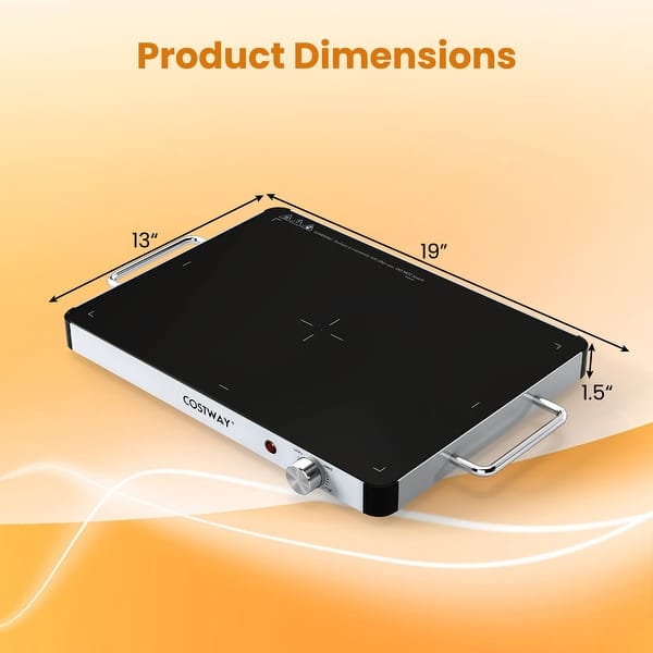 Costway 1/2/3/4PCS 16" x 12" Electric Warming Tray Tempered Glass Food
