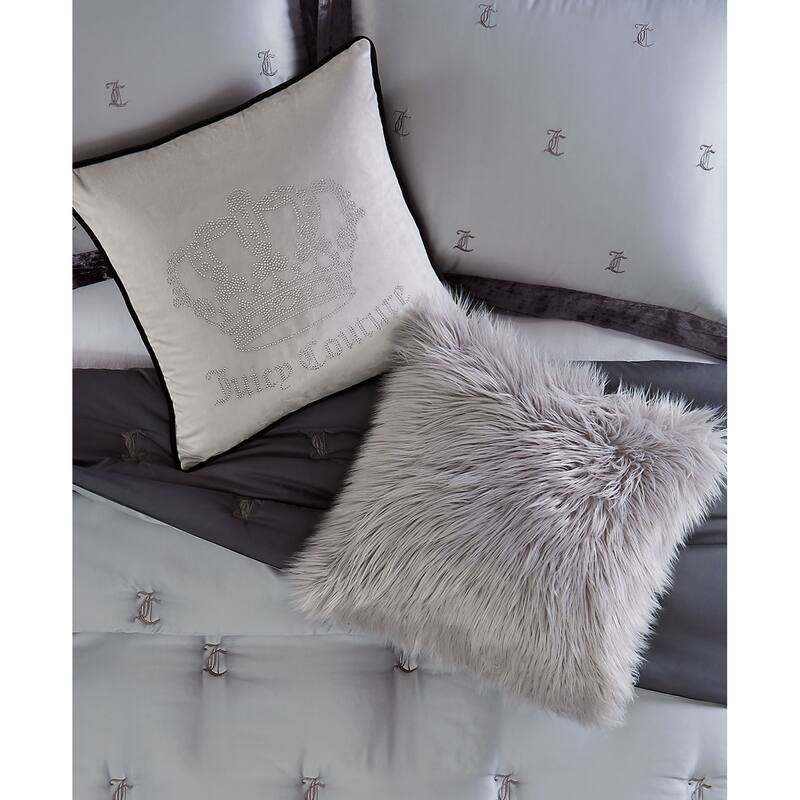 Juicy Couture Gothic Rhinestone Crown Pillow 20" x 20"