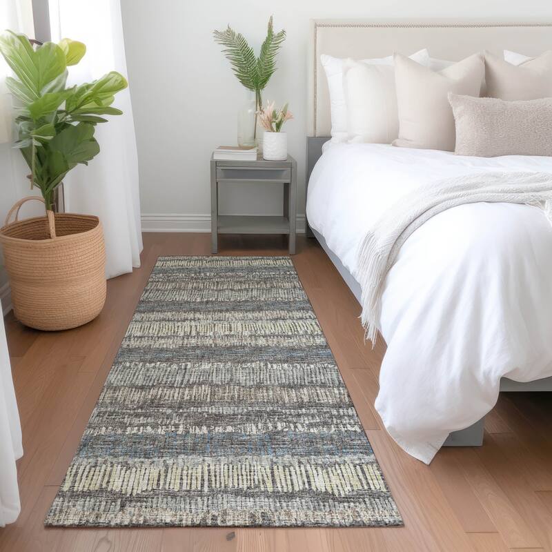 Premium Washable Super Soft Abstract Ombre Stripes Mayfield Rug - Gray - 2' 3" x 7' 6" - Runner
