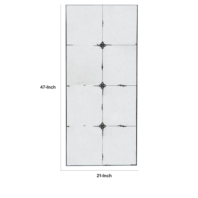 Elk 47 Inch Wall Mirror, Antique Black Rectangular Metal Frame, Baroque