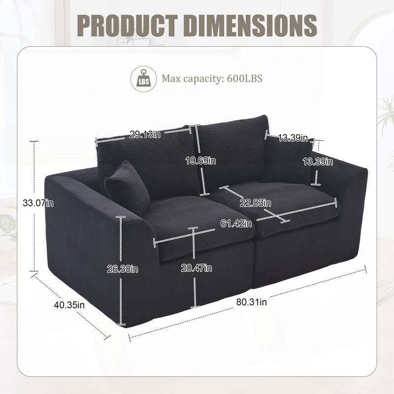 Modular Sectional Sofa Cloud Couch,Comfy Cloud Modern Sofa