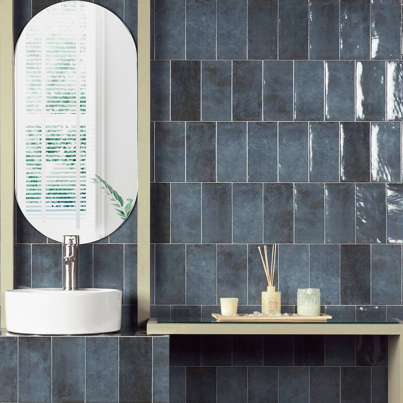 Merola Tile Camden Azurro 4" x 8" Ceramic Wall Tile