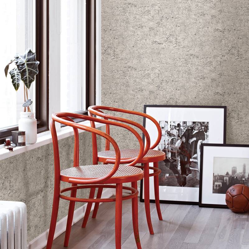 A-Street Prints Taupe Concrete Rough Wallpaper