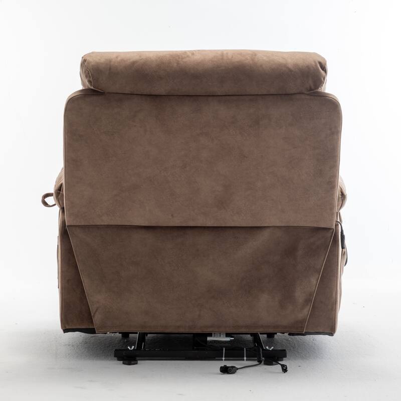 Velvet Wide Power Lift Recliner Chair with Heat, Massage & Silent Motor