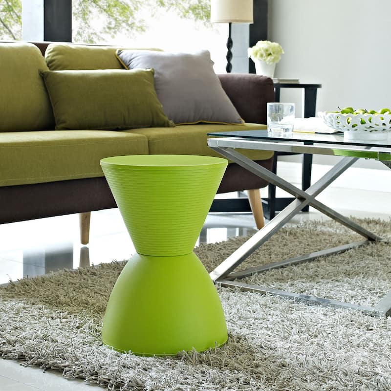 Modway Haste Contemporary/Modern Hourglass Accent Stool in Green