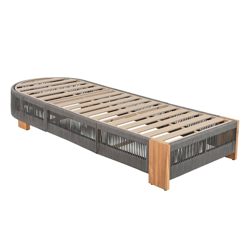 Spruce & Spring Khloe Outdoor Chaise Lounge Chair, Acacia wood Pool Chair