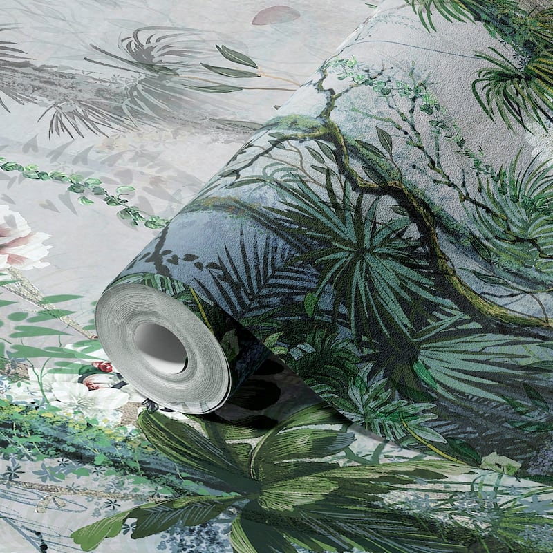 Mystical Tropical Rainforest Floral Wallpaper Mural