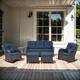 Option Brown Wicker / Blue Cusion