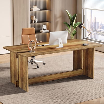 63-Inch Executive Office Desk, Large Wood Computer Desk