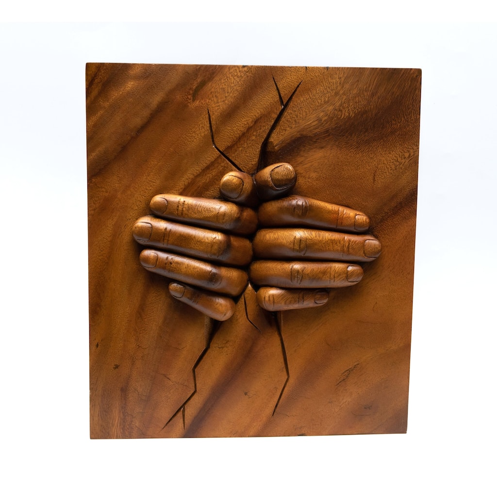 16" Wooden Handmade Abstract Sculpture Statue Handcrafted - A New Hope - Art Decorative Home Decor Accent Decoration Gift