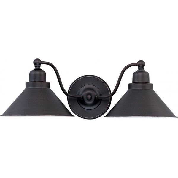 Nuvo Lighting 60/1711 Bridgeview 2-Light 20" Wide Wall Sconce with Metal Shades - mission dust bronze