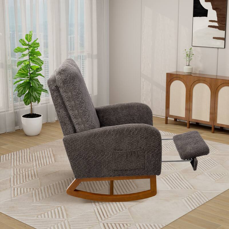 Modern Boucle Accent Rocking Chair, Set of 1