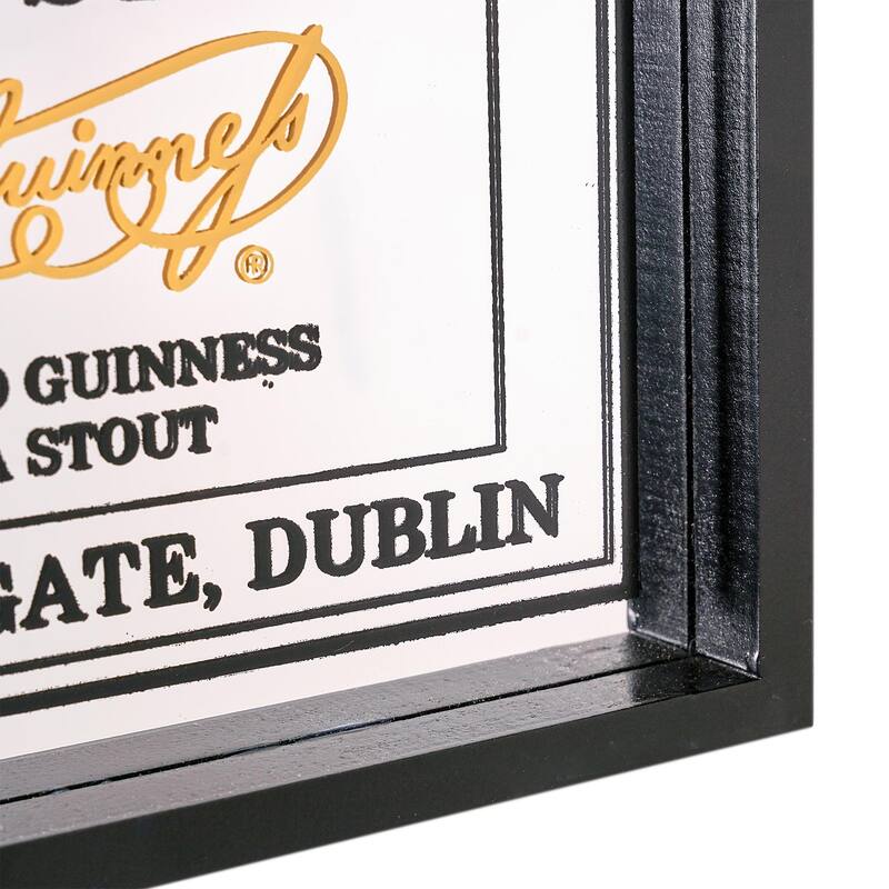 American Art Decor Guiness Printed Framed Mirror, 14.5" H x 11.5" L
