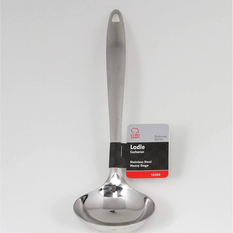 Chef Craft 11" Stainless Steel Serving Ladle with Attractive Brushed Finish Handle