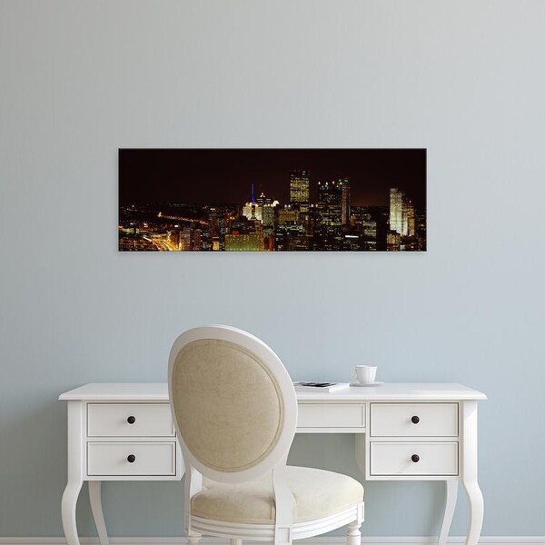 Easy Art Prints Panoramic Images's 'Buildings lit up at night in a city, Pittsburgh Pennsylvania, USA' Canvas Art
