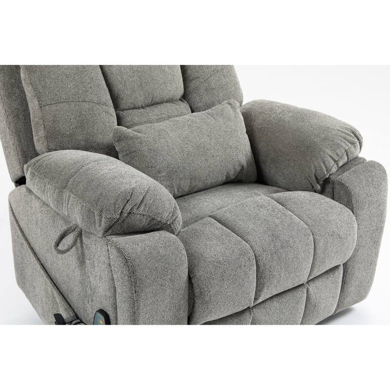 Dual OKIN Motor Power Lift Recliner Chair, Electric Sofa with Heat & Massage, Heavy-Duty Recliner Chair with 2 Cup Holders