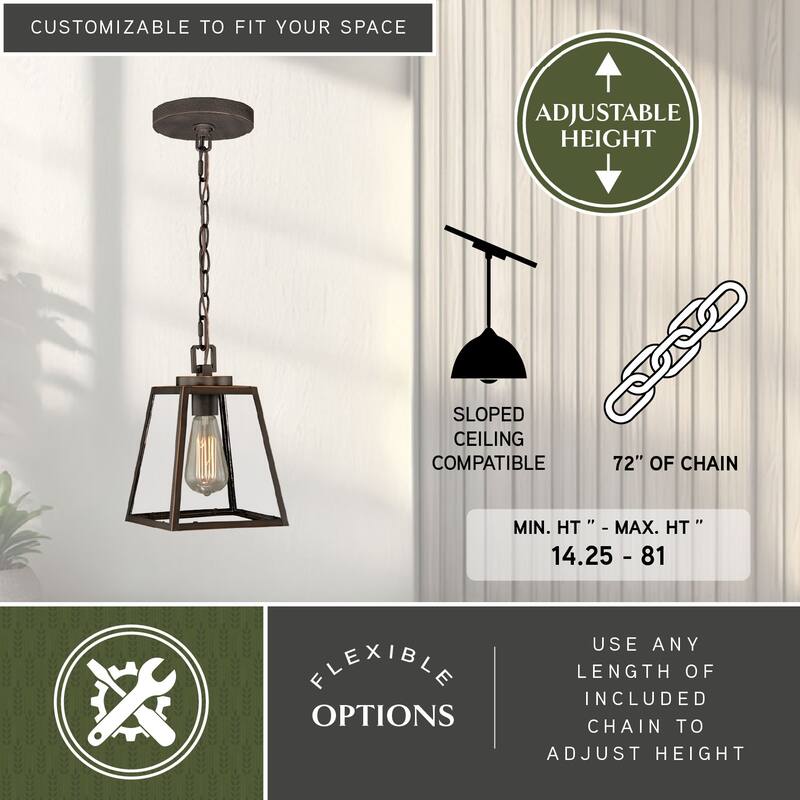 Grant Farmhouse Mini Pendant Ceiling Light Clear Glass