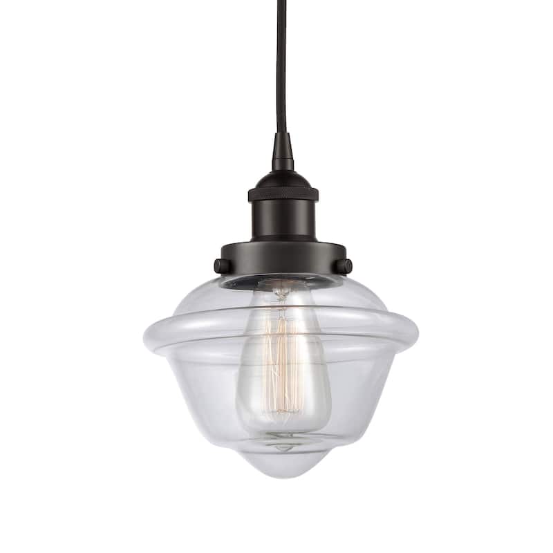 Innovations Lighting 616-1PH-10-8 Oxford Pendant Oxford 8" Wide Mini - Oil Rubbed Bronze / Clear