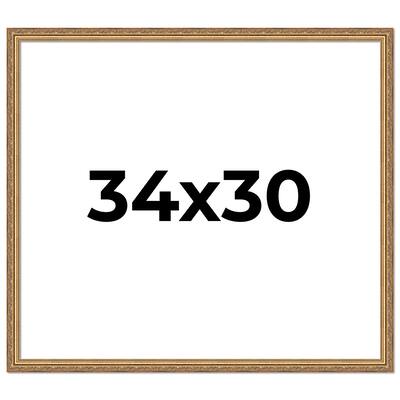 34x30 Frame Red Solid Wood Picture Frame Width 1.75 Inches | Interior Frame Depth 1 13/16 Inches