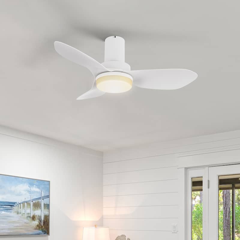 CARRO Haddington 36" ABS 3-Blade Flush Mount Ceiling Fan with Lights