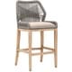 preview thumbnail 1 of 3, Counter Stool with Wooden Legs and Rope Back, Gray and Brown