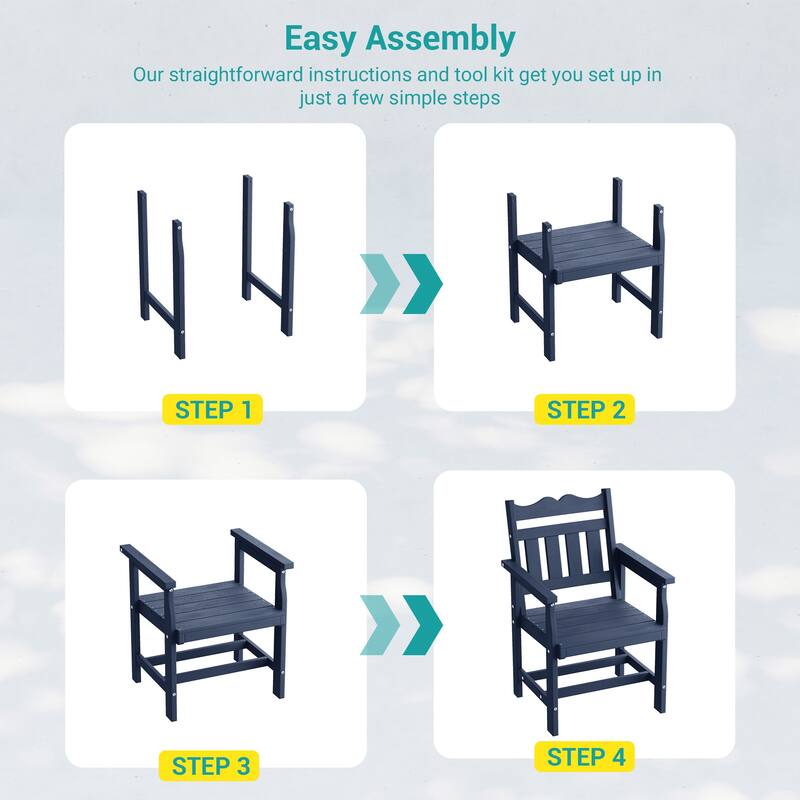 HIPS All-weather Outdoor Dining Chairs with 304 Hardware (Set of 2)