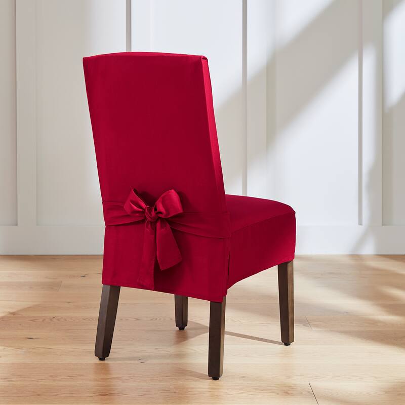SureFit Cotton Duck Short Dining Room Chair Covers, Set of 2 - 18x29