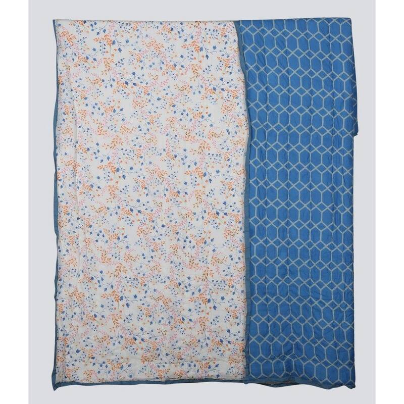 Timbergirl cotton handquilted baby's breath floral quilt with 2 shams