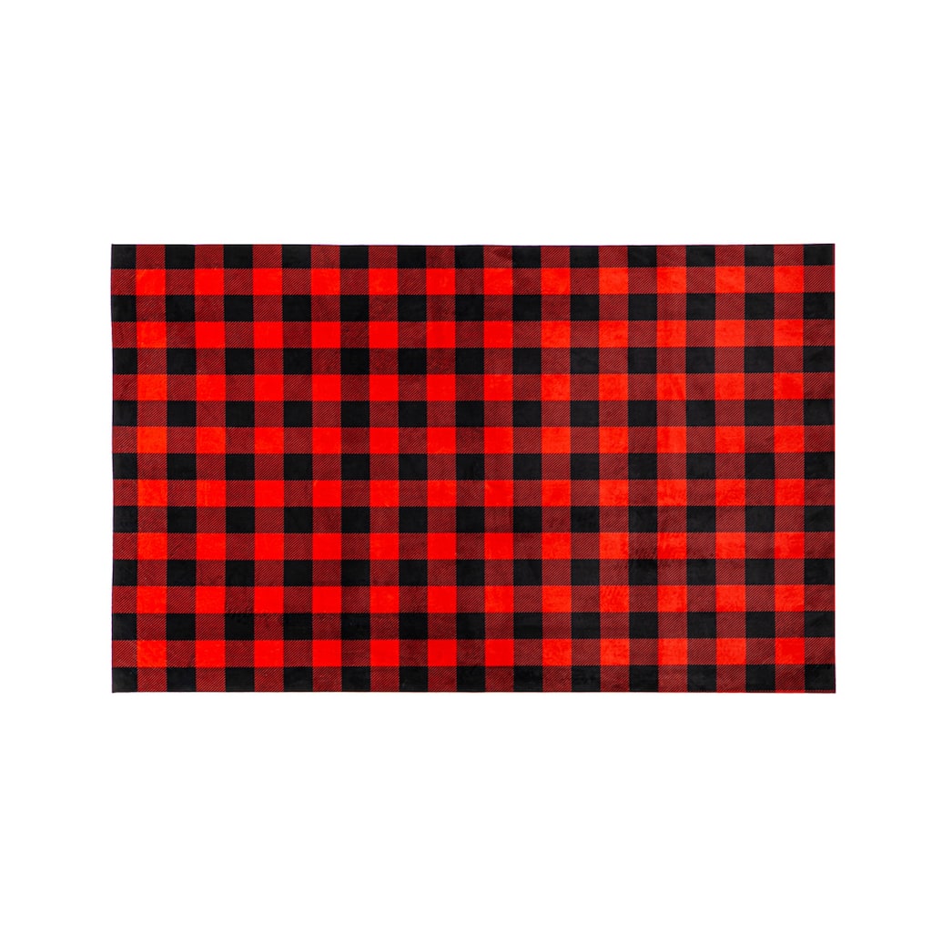 42 in. x 26.5 in. Red and Black Buffalo Check Layering Mat