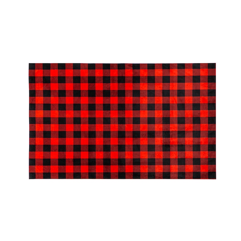 42 in. x 26.5 in. Red and Black Buffalo Check Layering Mat