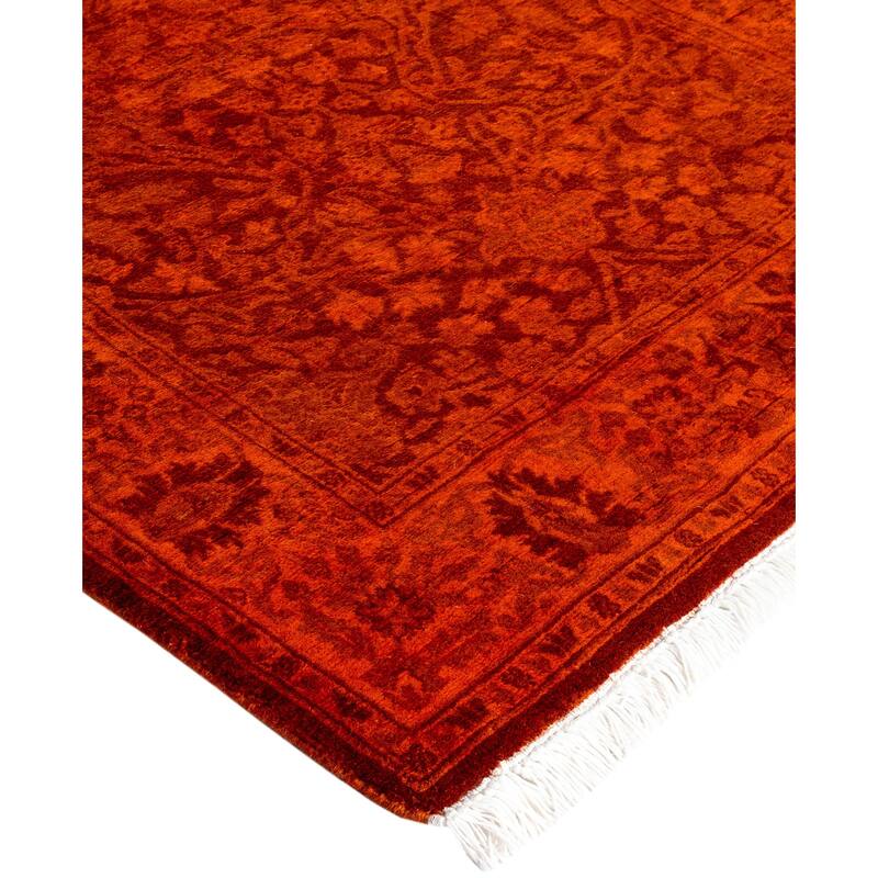 Overdyed One-of-a-Kind Hand-Knotted Area Rug - Orange - 2' 5" x 17' 10"