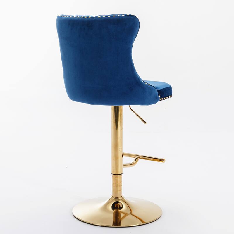 Modern Upholstered Swivel Barstools with Adjusatble Seat Height,Set of 2